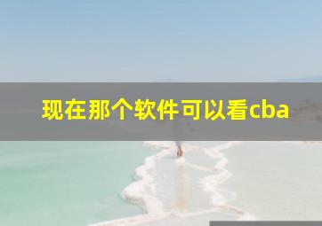 现在那个软件可以看cba