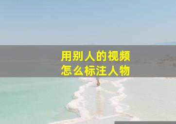 用别人的视频怎么标注人物