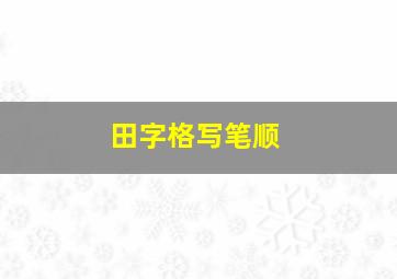 田字格写笔顺