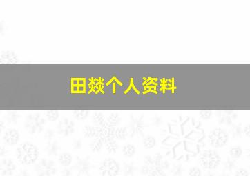 田燚个人资料