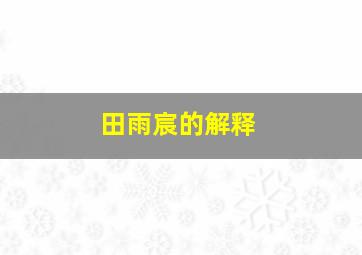 田雨宸的解释