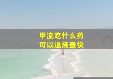 甲流吃什么药可以退烧最快