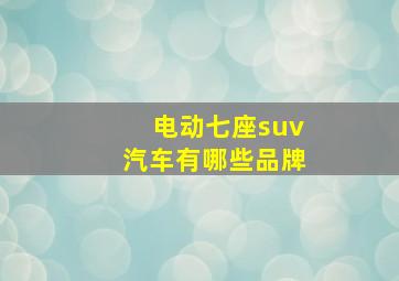 电动七座suv汽车有哪些品牌