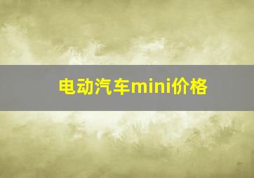 电动汽车mini价格