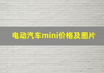 电动汽车mini价格及图片