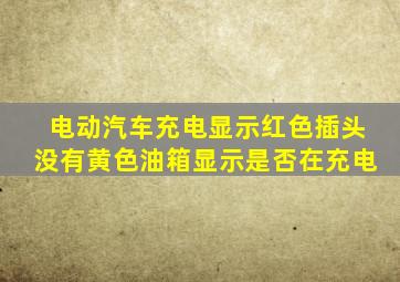 电动汽车充电显示红色插头没有黄色油箱显示是否在充电