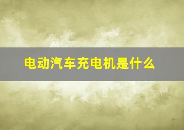 电动汽车充电机是什么