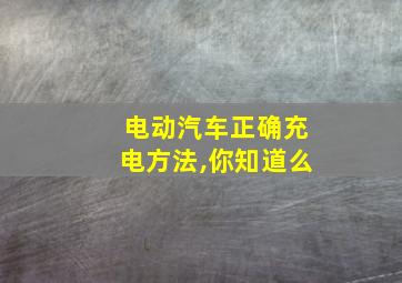 电动汽车正确充电方法,你知道么