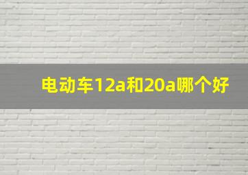 电动车12a和20a哪个好