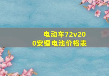 电动车72v200安锂电池价格表