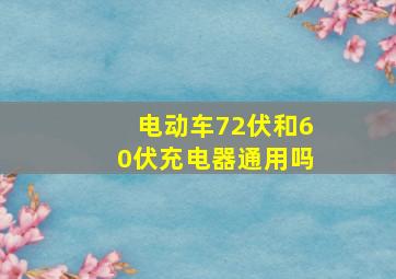 电动车72伏和60伏充电器通用吗