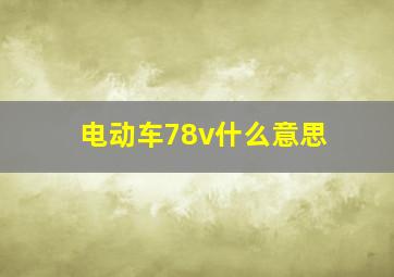 电动车78v什么意思