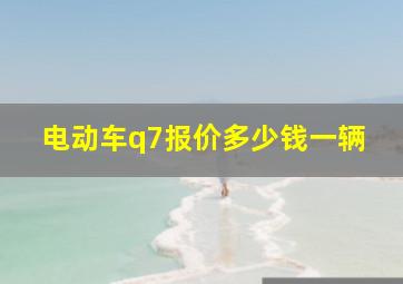 电动车q7报价多少钱一辆