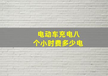 电动车充电八个小时费多少电