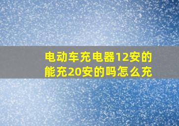 电动车充电器12安的能充20安的吗怎么充