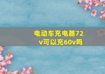 电动车充电器72v可以充60v吗