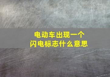 电动车出现一个闪电标志什么意思