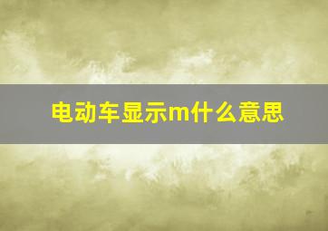 电动车显示m什么意思