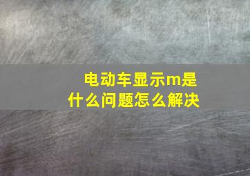 电动车显示m是什么问题怎么解决