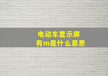 电动车显示屏有m是什么意思