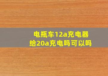 电瓶车12a充电器给20a充电吗可以吗