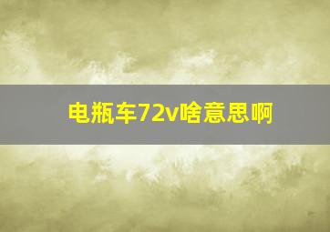 电瓶车72v啥意思啊