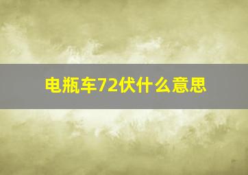 电瓶车72伏什么意思