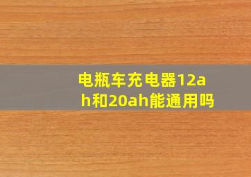 电瓶车充电器12ah和20ah能通用吗