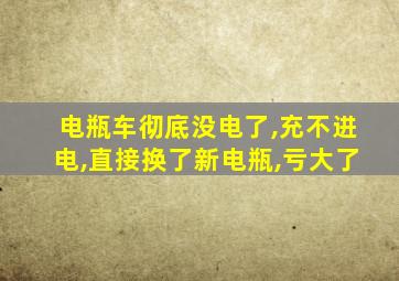 电瓶车彻底没电了,充不进电,直接换了新电瓶,亏大了