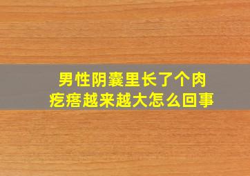 男性阴囊里长了个肉疙瘩越来越大怎么回事