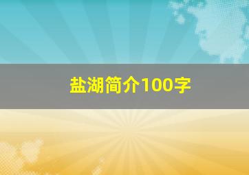 盐湖简介100字