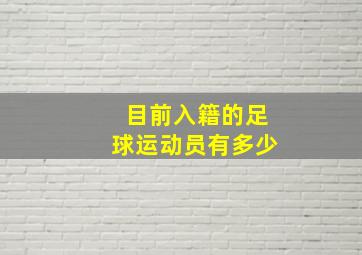 目前入籍的足球运动员有多少