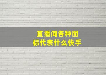 直播间各种图标代表什么快手