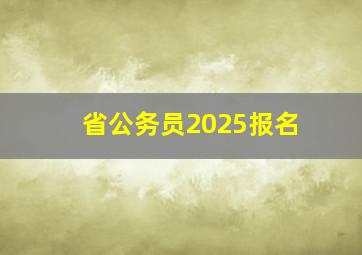 省公务员2025报名