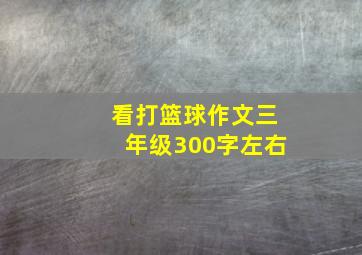 看打篮球作文三年级300字左右