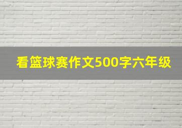 看篮球赛作文500字六年级