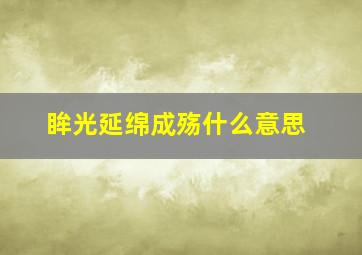 眸光延绵成殇什么意思