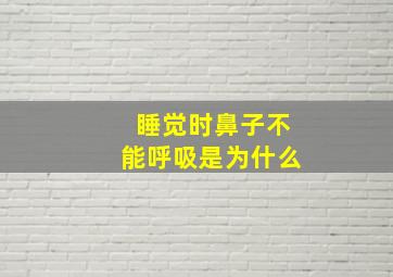 睡觉时鼻子不能呼吸是为什么