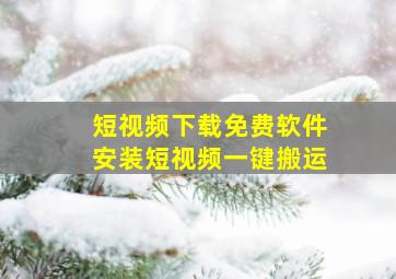 短视频下载免费软件安装短视频一键搬运