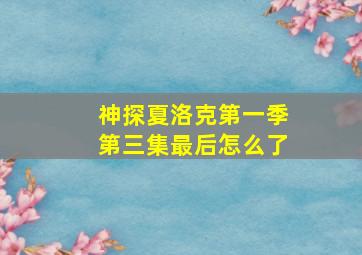 神探夏洛克第一季第三集最后怎么了