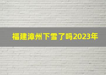 福建漳州下雪了吗2023年