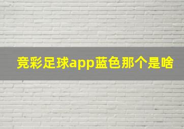 竞彩足球app蓝色那个是啥