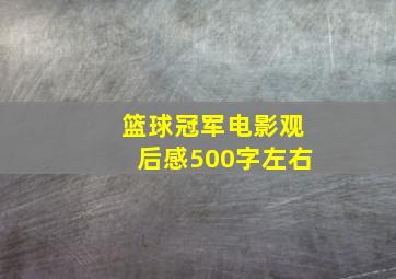 篮球冠军电影观后感500字左右