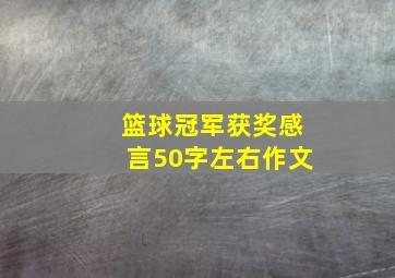 篮球冠军获奖感言50字左右作文