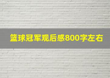 篮球冠军观后感800字左右