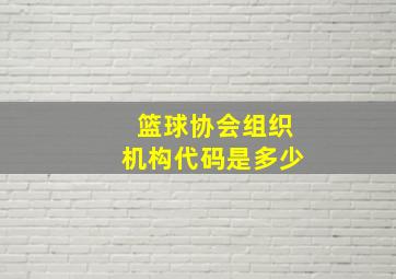 篮球协会组织机构代码是多少