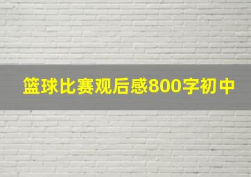 篮球比赛观后感800字初中