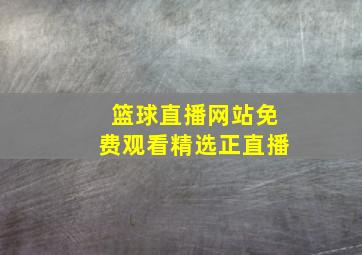 篮球直播网站免费观看精选正直播