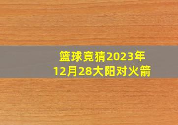 篮球竟猜2023年12月28大阳对火箭