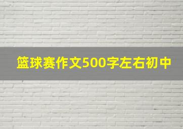 篮球赛作文500字左右初中